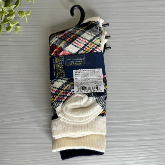 Polo Ralph Lauren Girl's Socks Polo Bear Set of 3 pairs 4-10 shoes 9-11 socks - Picture 6 of 7